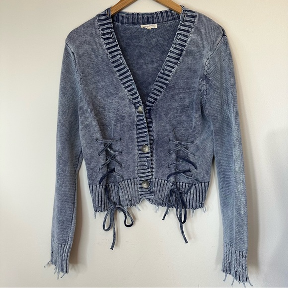 Mystree Washed Button Down Cardigan - Picture 5 of 11